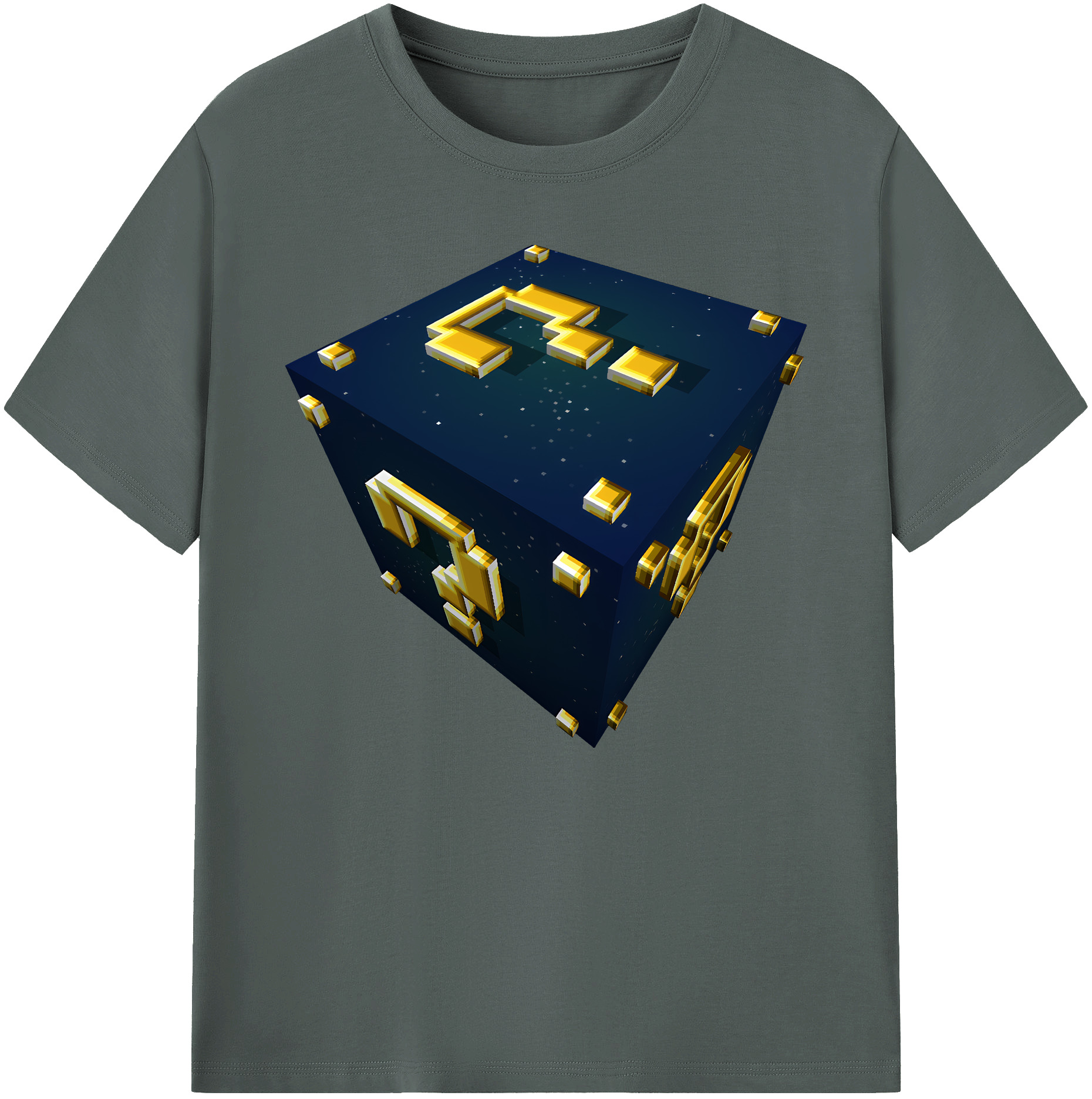 （画像用） マインクラフト ブロックの世界 Minecraft MC Block world 綿100％ メンズ半袖Tシャツ｜肌触りやわらか＆通気性